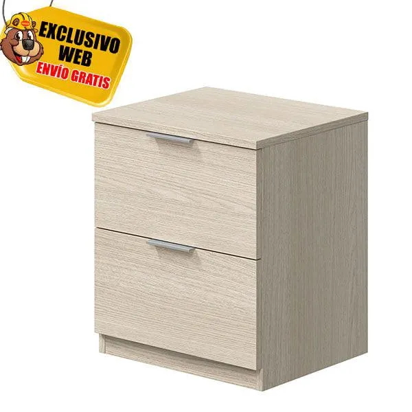 Mesita 2 cajones Roble