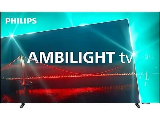 TV OLED 55" - Philips 55OLED718/12, UHD 4K, Philips P5, Smart TV, DVB-T2 (H.265), HDR10+, Ambilight, Metálico