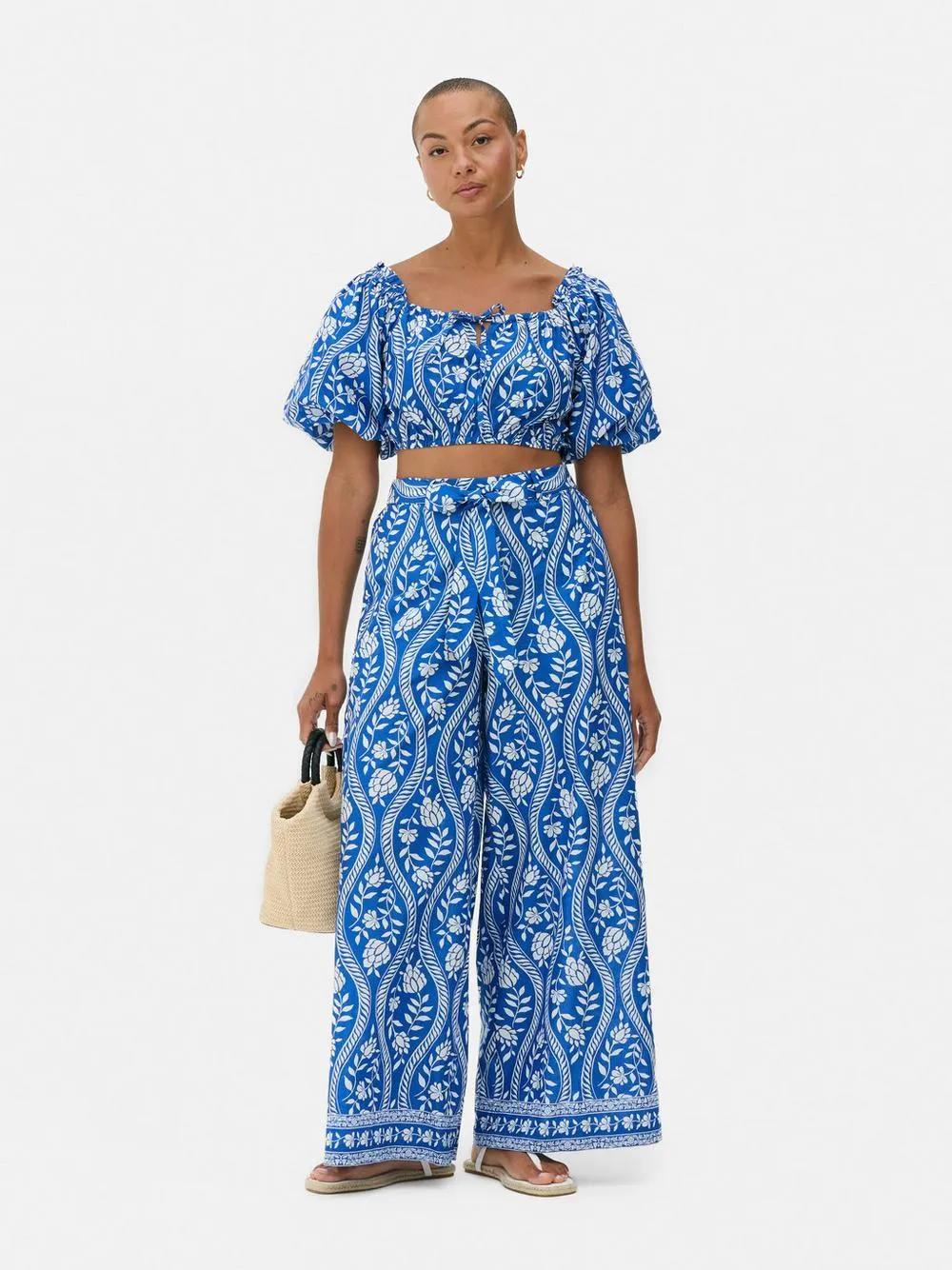 Pantalones estampados de gasa