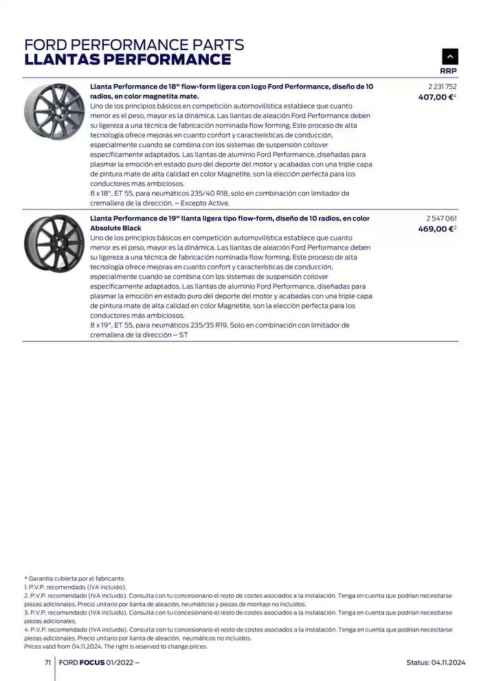 Catálogo de Ford de accesorios Focus 13 de noviembre al 13 de noviembre 2025 - Página 71