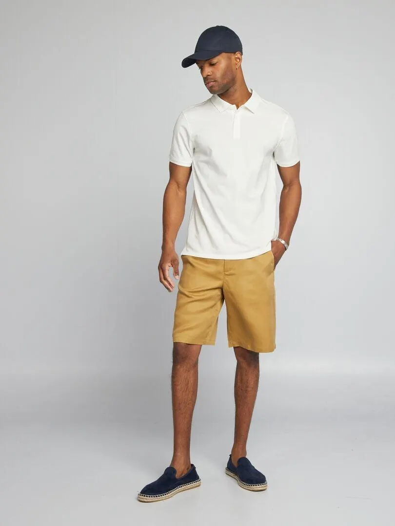Polo elástico slim fit - BLANCO