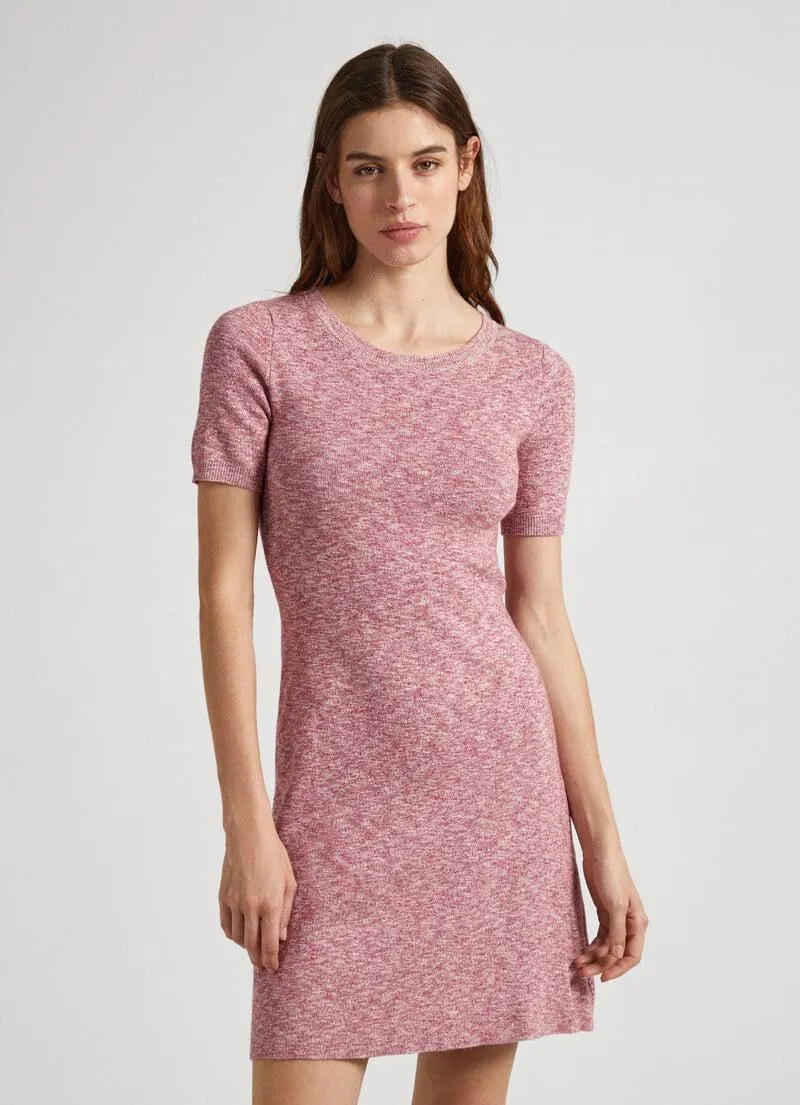 VESTIDO CORTO ALGODÓN MELANGE