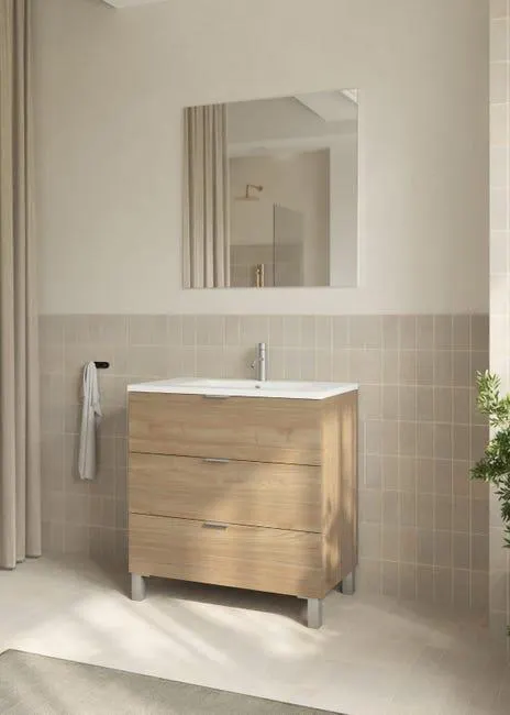 Mueble de baño con lavabo Lain nogal 80x44.5 cm