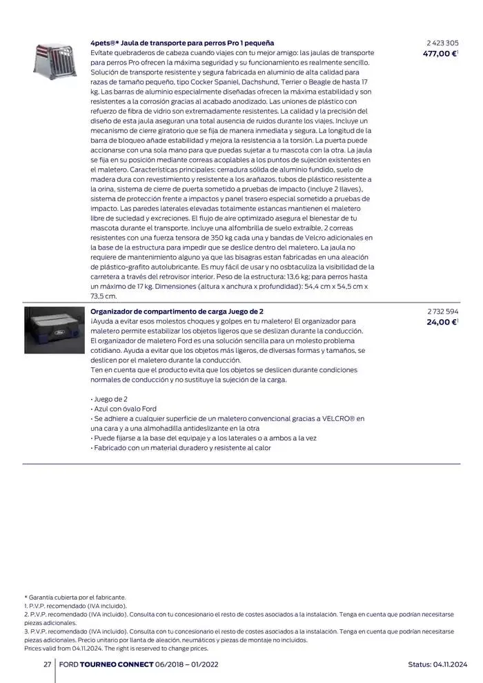 Catálogo de Ford de accesorios Tourneo Connect 13 de noviembre al 13 de noviembre 2025 - Página 27
