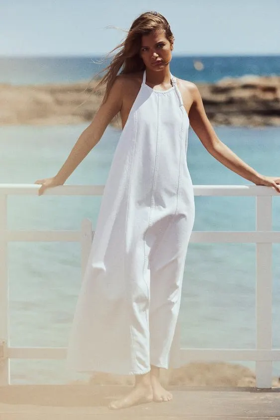 VESTIDO DENIM TRF HALTER