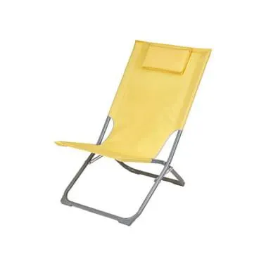 Silla plegable para jardín o playa curacao amarilla 100 kg