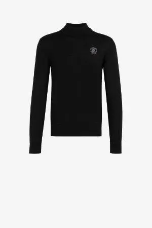 Jersey de lana con emblema Mirror Snake bordado