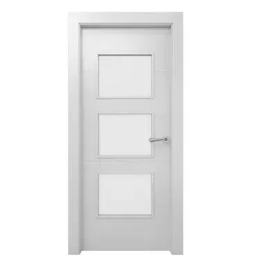 Puerta de Interior Ons blanca acristalada 72,5cm izquierda con tapajuntas