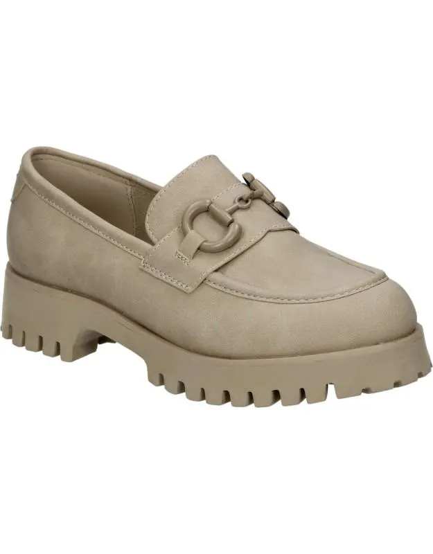 Mocasines suela track beige MTNG 53238