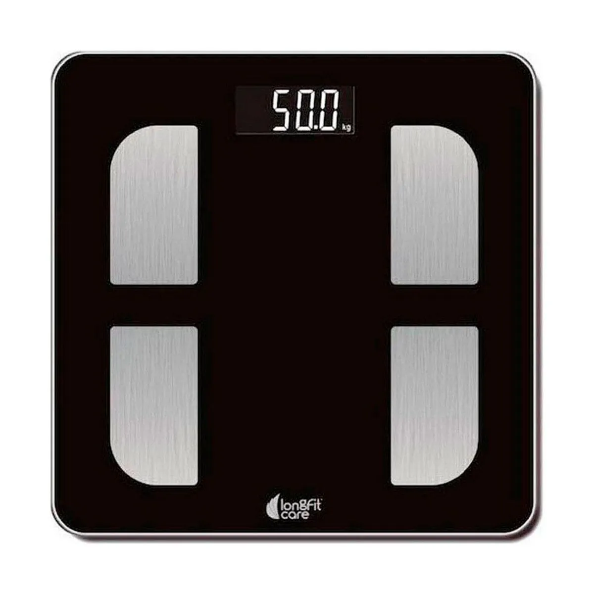 Báscula digital Longfit Care control vía App Bluetooth negro 30x30 cm