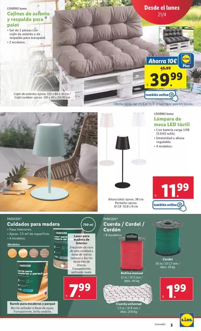 Catálogo de ¡Bazar Lidl! Ofertas válidas del 21/04 al 27/04 21 de abril al 27 de abril 2025 - Página 3