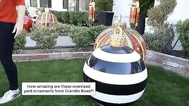 Bola decorativa inflable de Navidad para exteriores, 60 cm (23,6 pulgadas), adornos de bolas inflables de Navidad con bomba