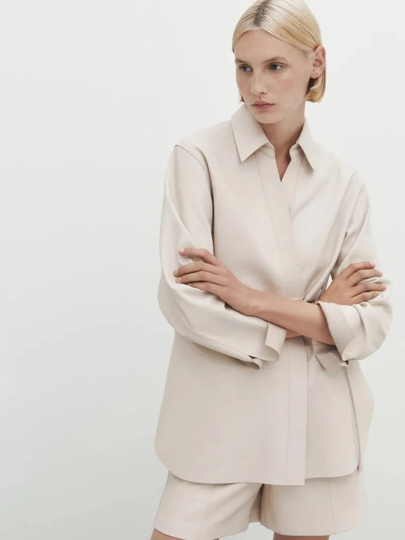 Košile z kůže napa se šňůrkami