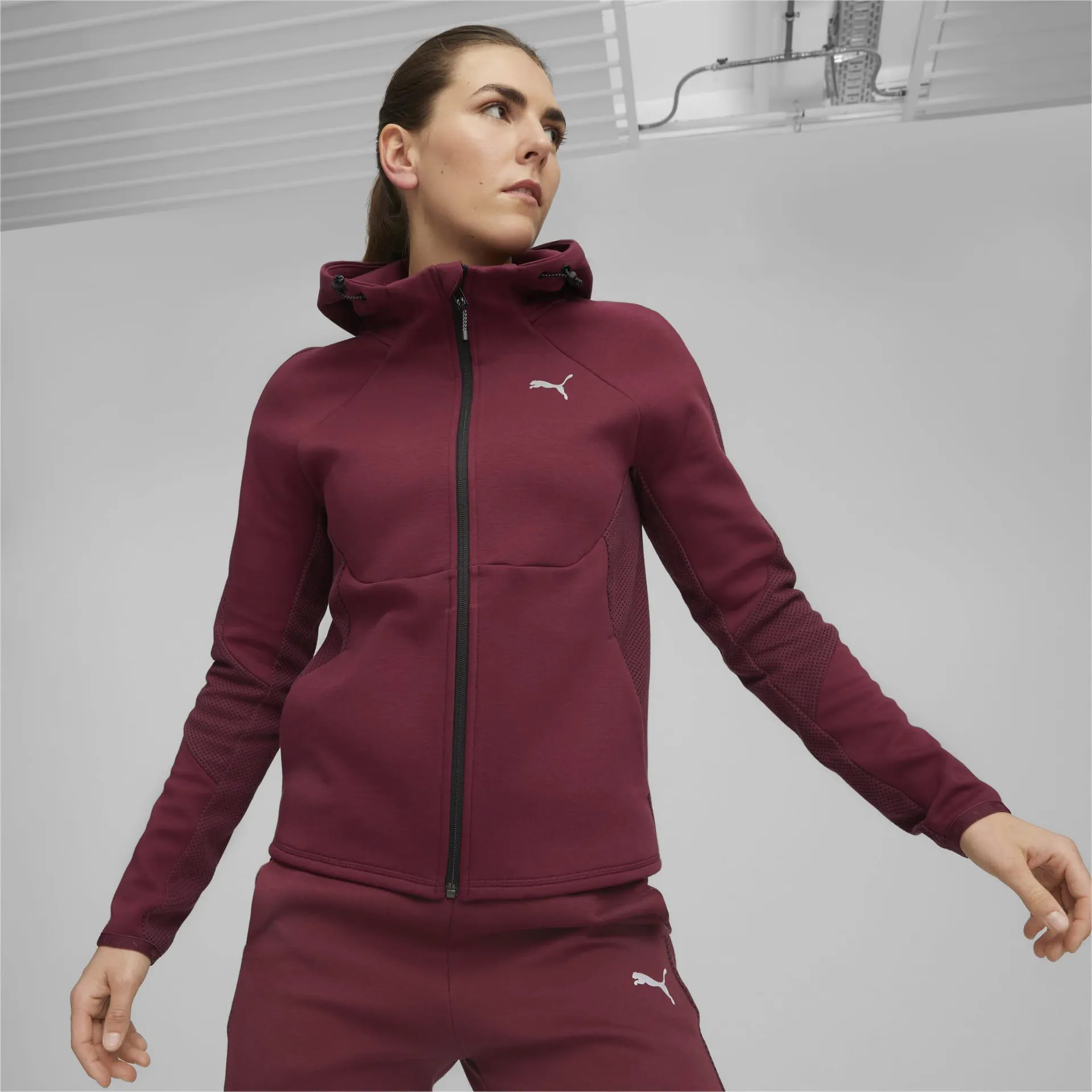 Sudadera con cremallera evoSTRIPE para mujer