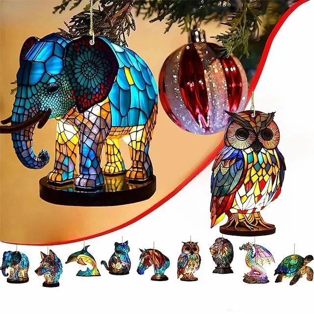 Adornos de árbol de Navidad, decoración acrílica 2d, colgante de árbol, colgante divertido, decoración navideña para el hogar, fiesta navideña, adornos divertidos