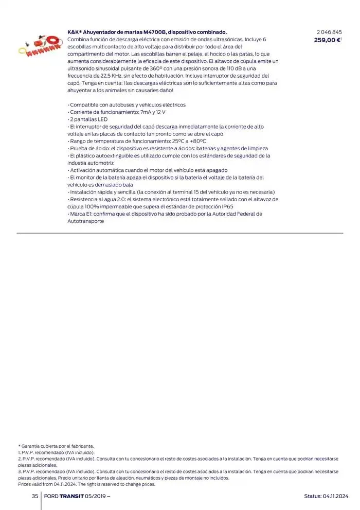 Catálogo de Ford de accesorios Transit Van 13 de noviembre al 13 de noviembre 2025 - Página 35