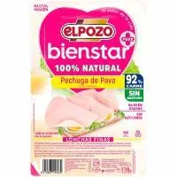 Pechuga de pavo 100% natural ELPOZO BIENESTAR, bandeja 120 g