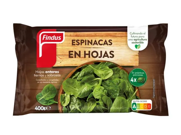 Espinacas en hojas Findus 400g