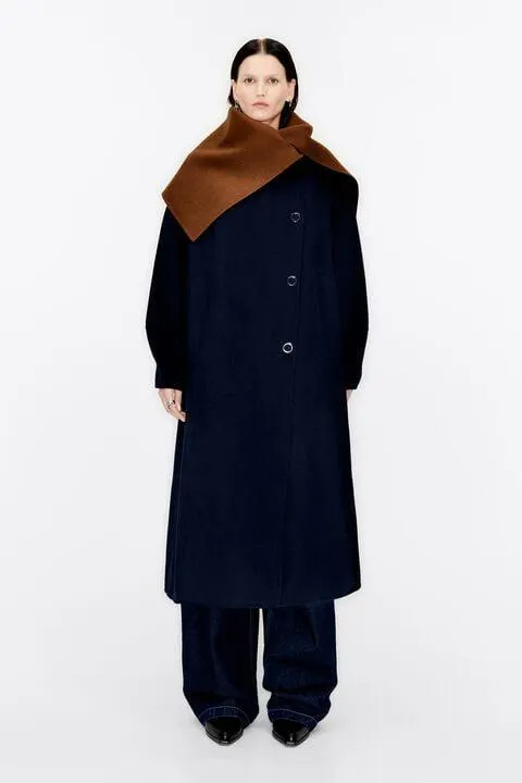 Abrigo oversize doble faz azul marino