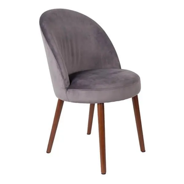 silla de terciopelo gris Barbara