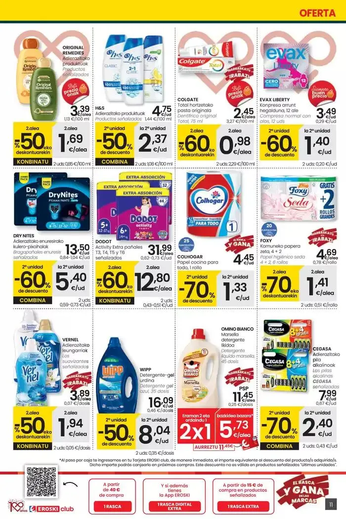 Catálogo de 2000 produktu baino gehiago, BETI PREZIO ONEAN SUPERMERKATUAK EROSKI 31 de octubre al 12 de noviembre 2024 - Página 11