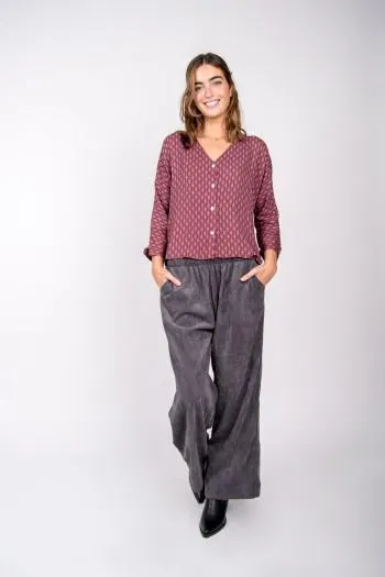 BLUSA KRIS ROMBOS GRANATE