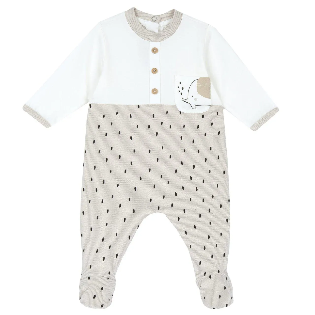 Pijama bebé efecto camiseta apertura trasera