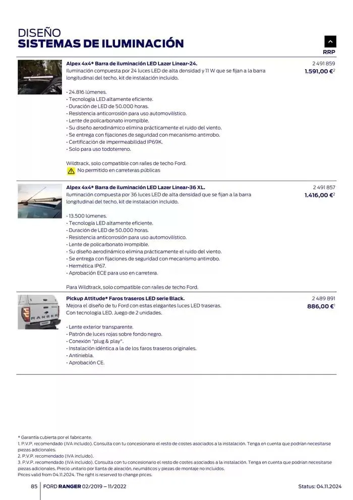 Catálogo de Ford de accesorios Ford Ranger 13 de noviembre al 13 de noviembre 2025 - Página 85