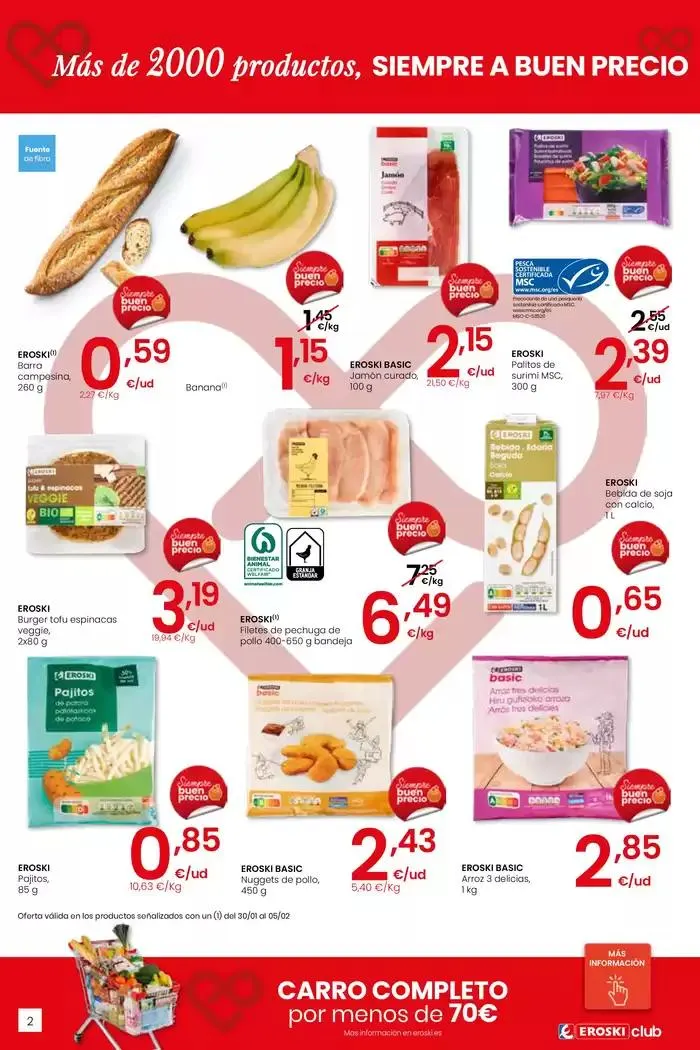 Catálogo de Más de 2000 productos, SIEMPRE A BUEN PRECIO HIPERMERCADOS EROSKI 30 de enero al 11 de febrero 2025 - Página 2