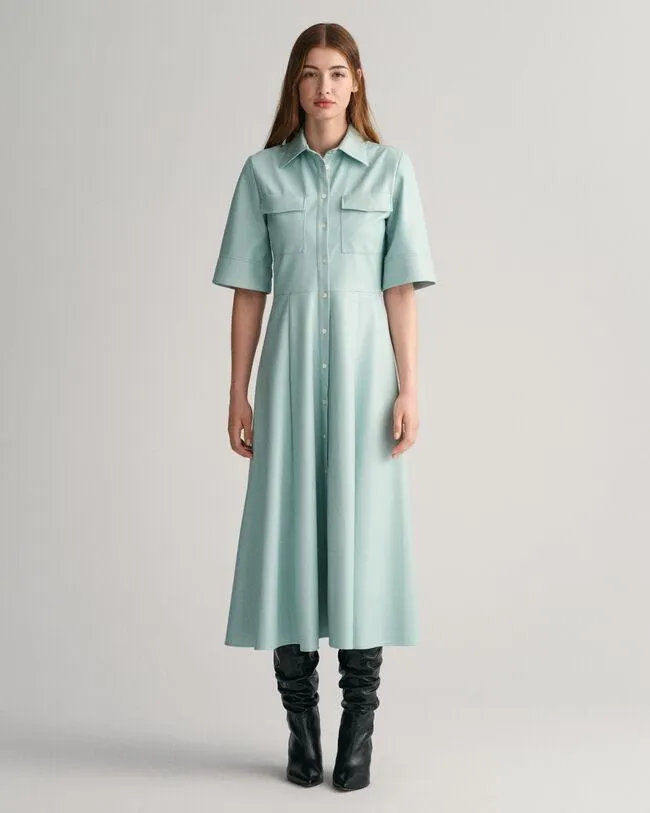 Vestido camisero de piel sintética