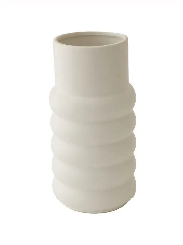Jarrón mineral de cerámica blanca