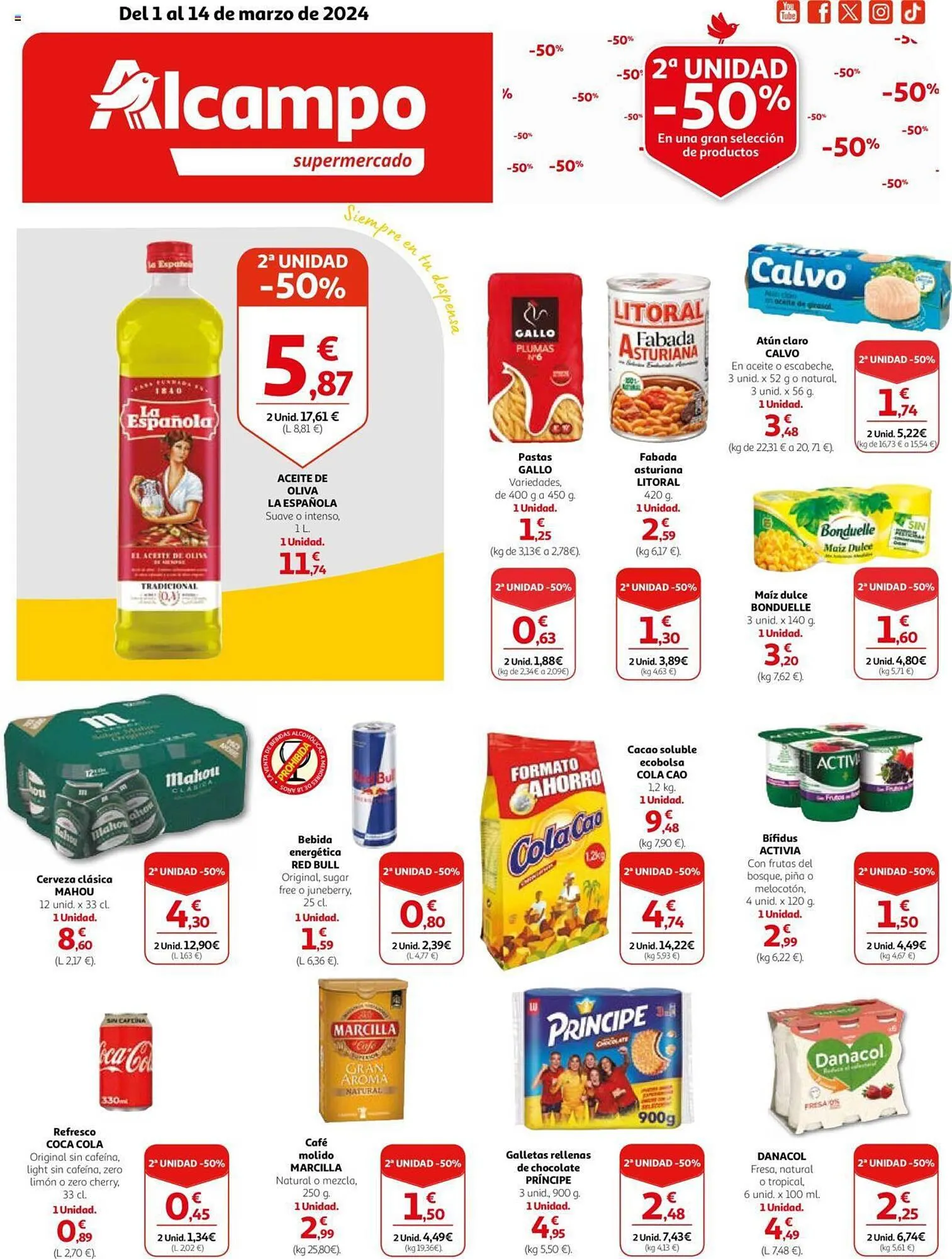 Catálogo de Folleto Alcampo supermercado 1 de marzo al 14 de marzo 2024 - Página 1