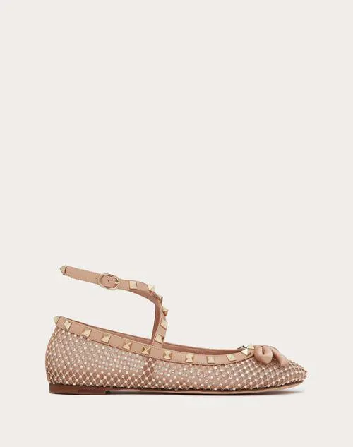 BALLERINA ROCKSTUD DE MALLA CON CRISTALES