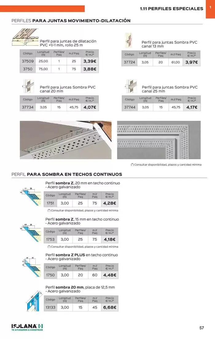 Catálogo de PLACA DE YESO LAMINADO – TARIFA ISOLANA 31 de marzo al 31 de marzo 2025 - Página 52