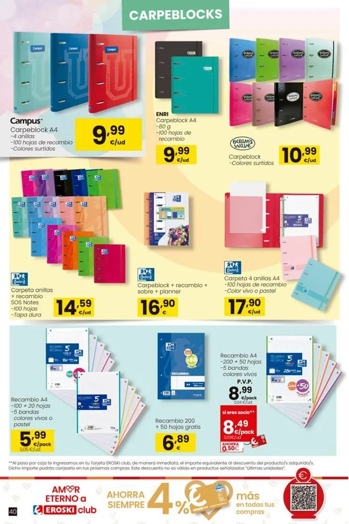 Catálogo de Ofertas Vuelta al Cole EROSKI 22 de agosto al 18 de septiembre 2024 - Página 40