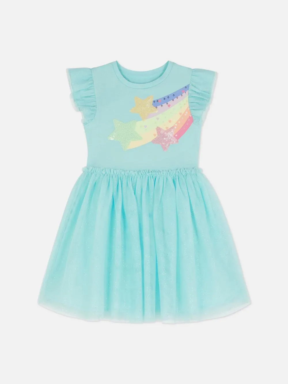 1,5-8 años | Vestido con estrella de lentejuelas