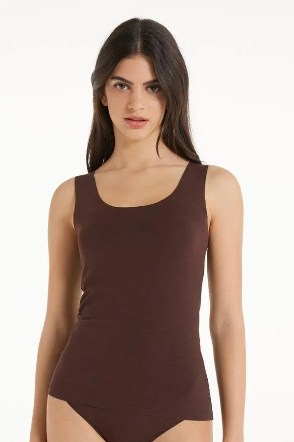 Camiseta de Tirantes Sin Rematar de Algodón