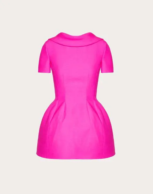 VESTIDO CORTO DE CREPE COUTURE CON DETALLE DE MOÑO