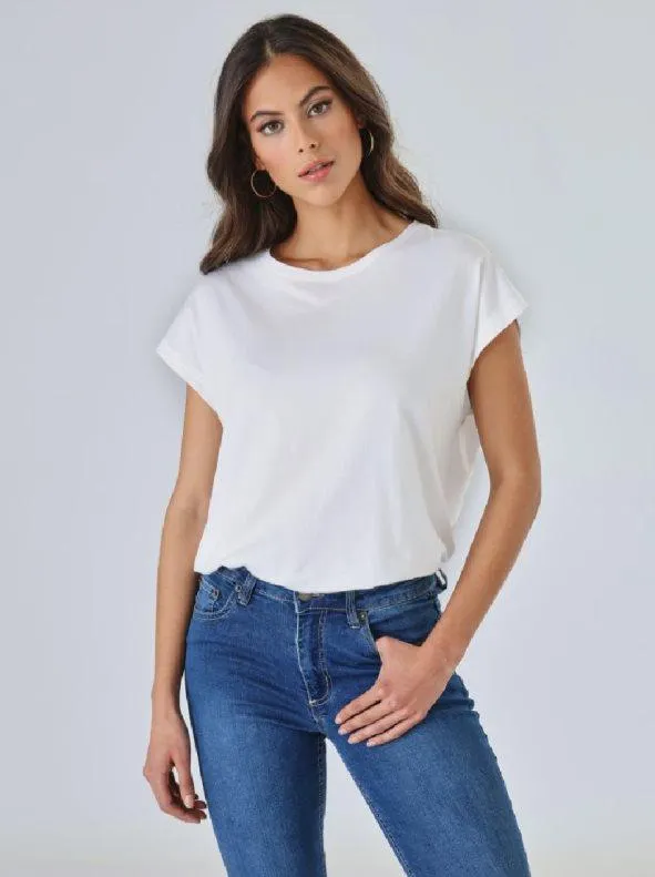 Camiseta manga corta caída punto liso