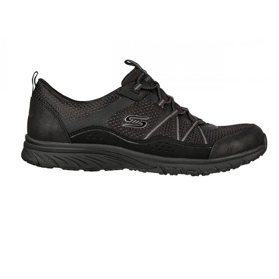 Zapatillas Deportivas Caminar de Mujer Skechers 104282_BBK Negras con Elásticos