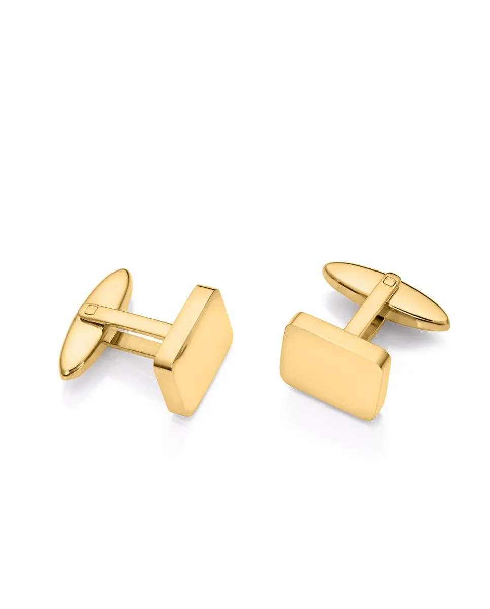 Gemelos Magnum cuadrados de acero con Ip dorado