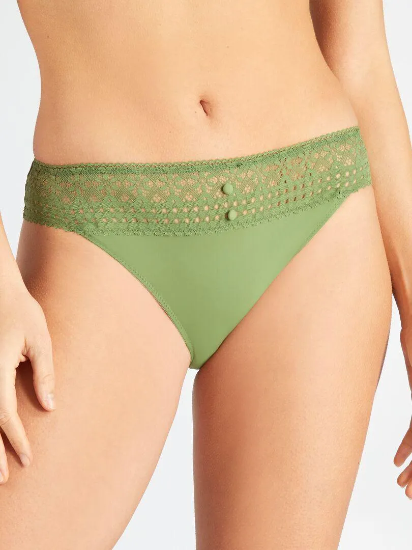 Braguita de encaje y microfibra - VERDE