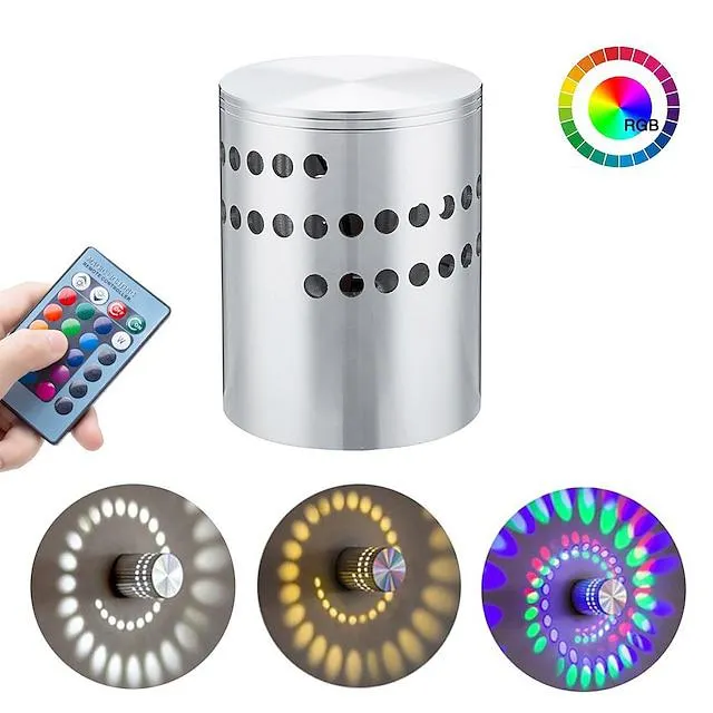 gradiente de color regulable luces de pared led de estilo nórdico moderno luz de pared de aleación de aluminio 90-264v 3 w