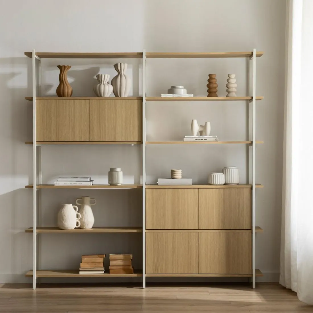 Estantería alta doble blanca