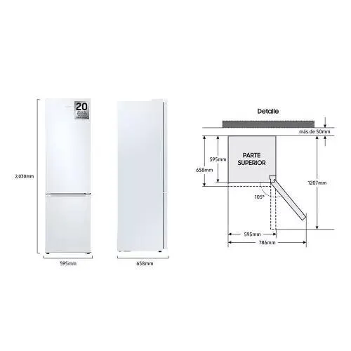 Frigorífico combi Samsung RB38C605CWW