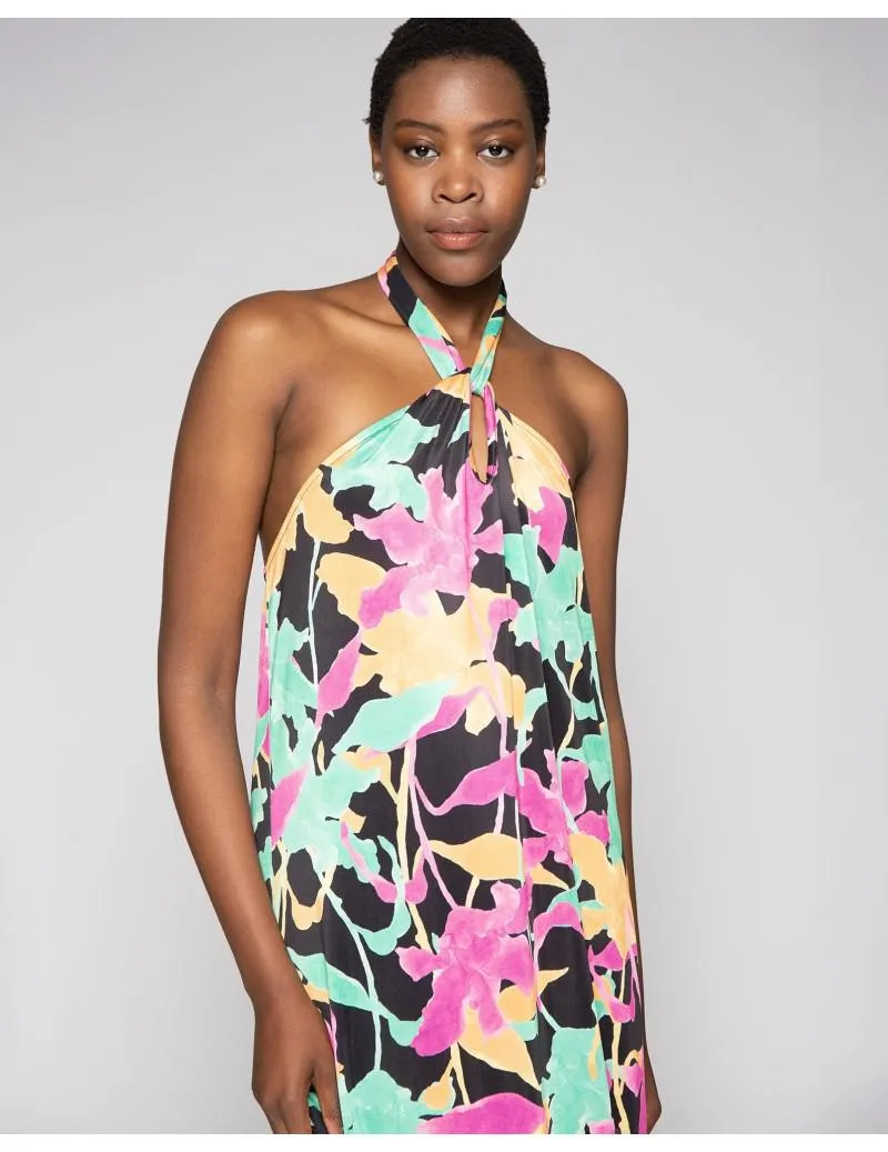 Vestido Halter Punto Flor