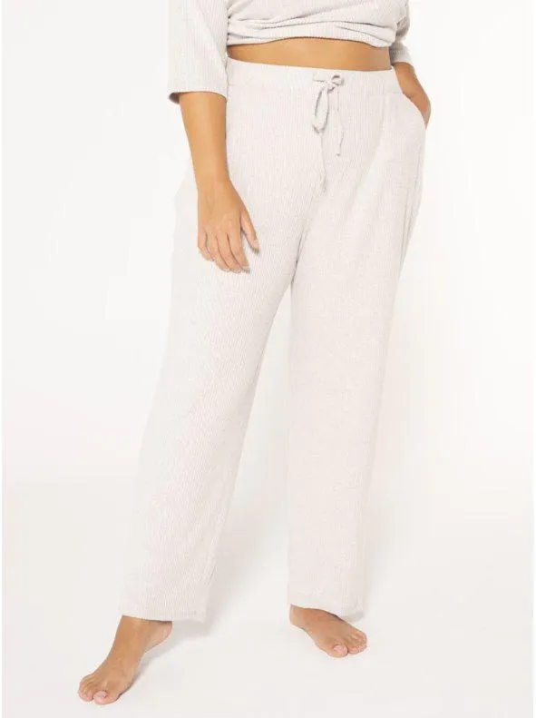 Pantalón largo ancho de canalé