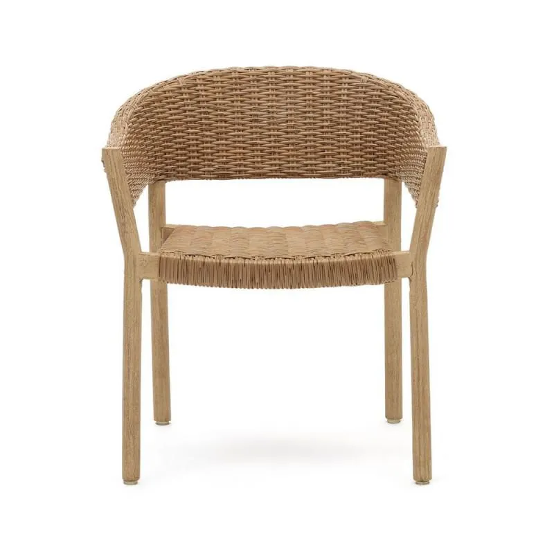 Silla exterior Pola de madera y ratán