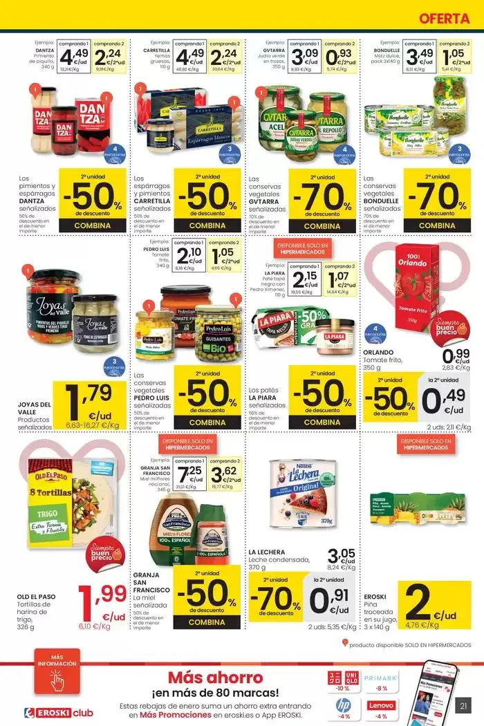 Catálogo de Más de 2000 productos, SIEMPRE A BUEN PRECIO HIPERMERCADOS EROSKI 4 de enero al 14 de enero 2025 - Página 21