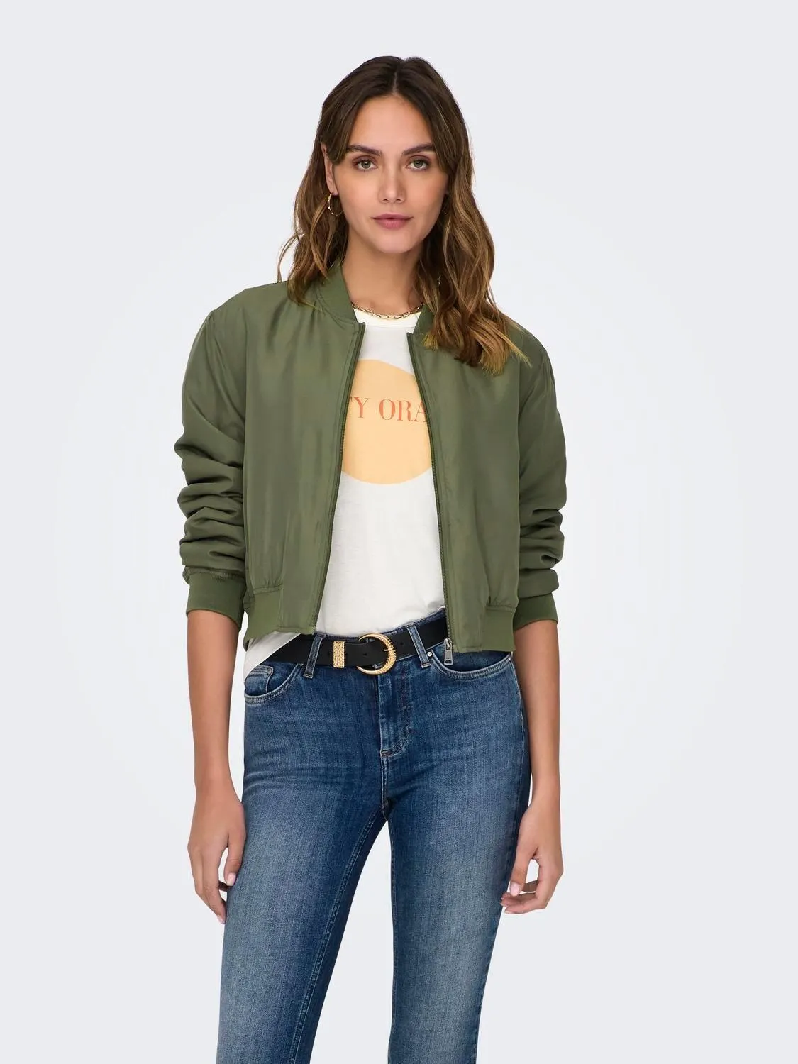 Bombers Cuello redondo Puños acanalados